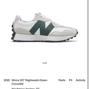New Balance 327 Size 9. Night watch green crocodile